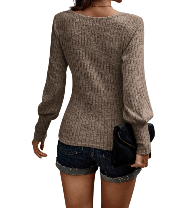 Hilarie Soft  Ribbed Top