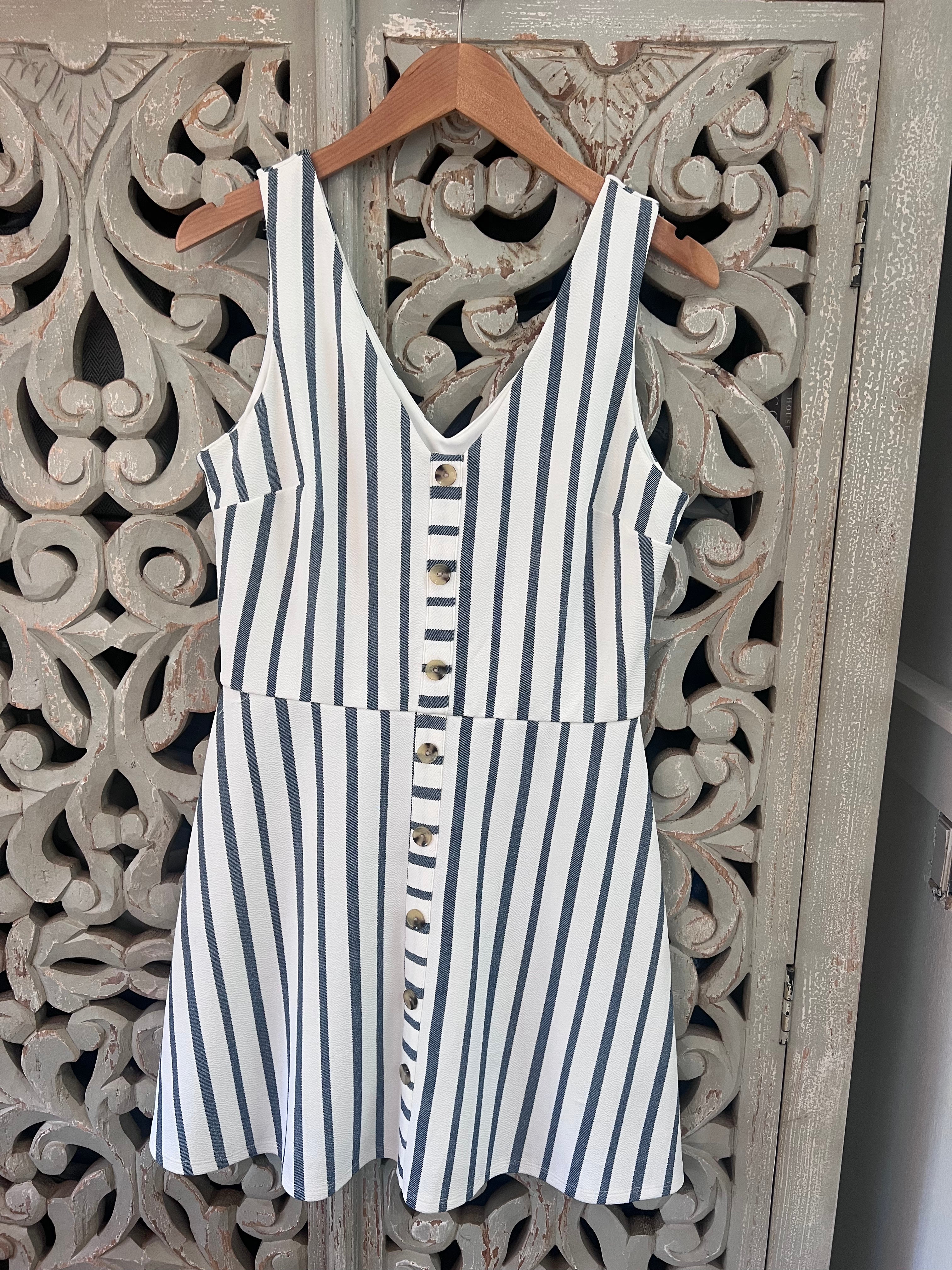 Nautical Striped Dress L (RESTYLE)