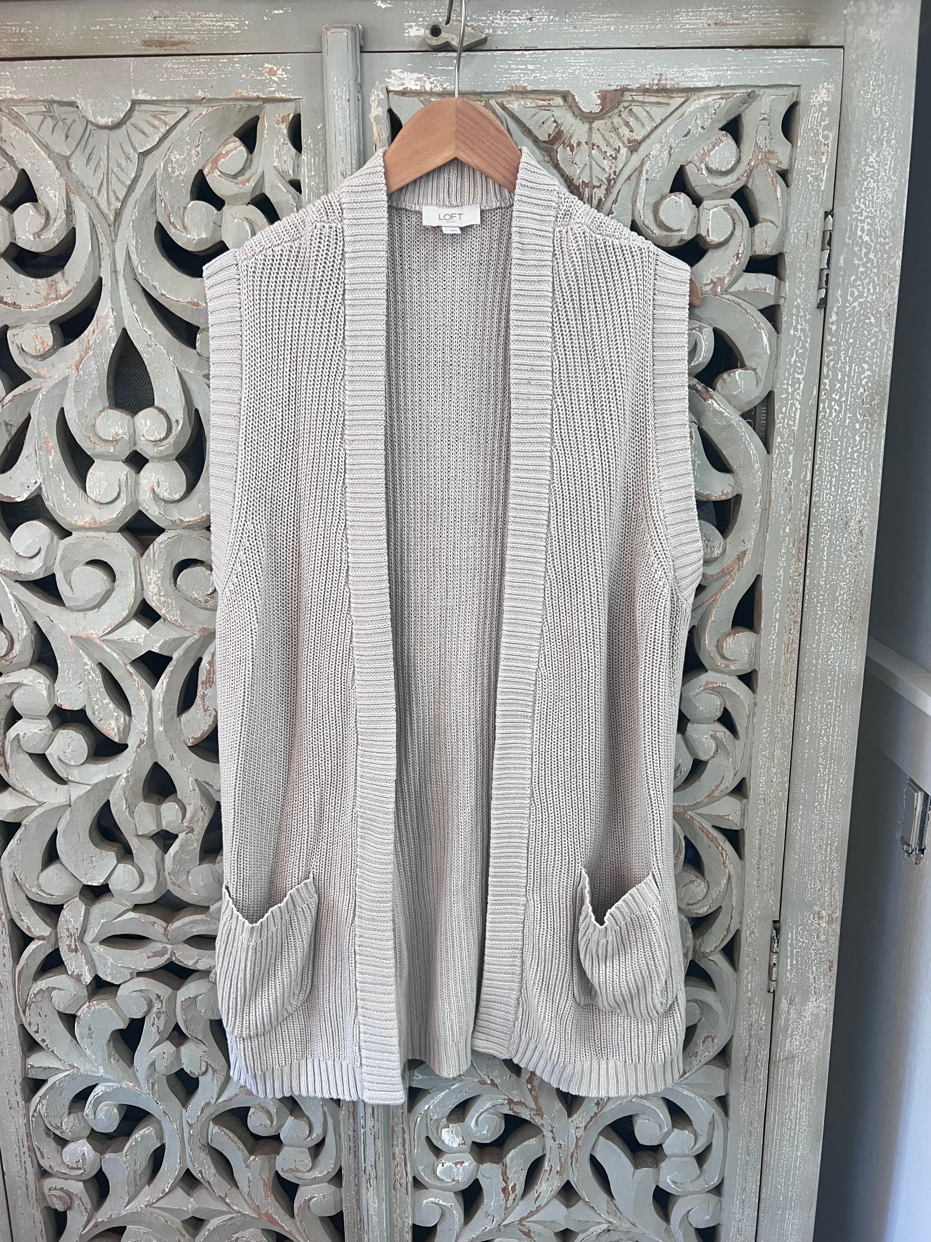 Cream Knit Vest Size L (RESTYLE)