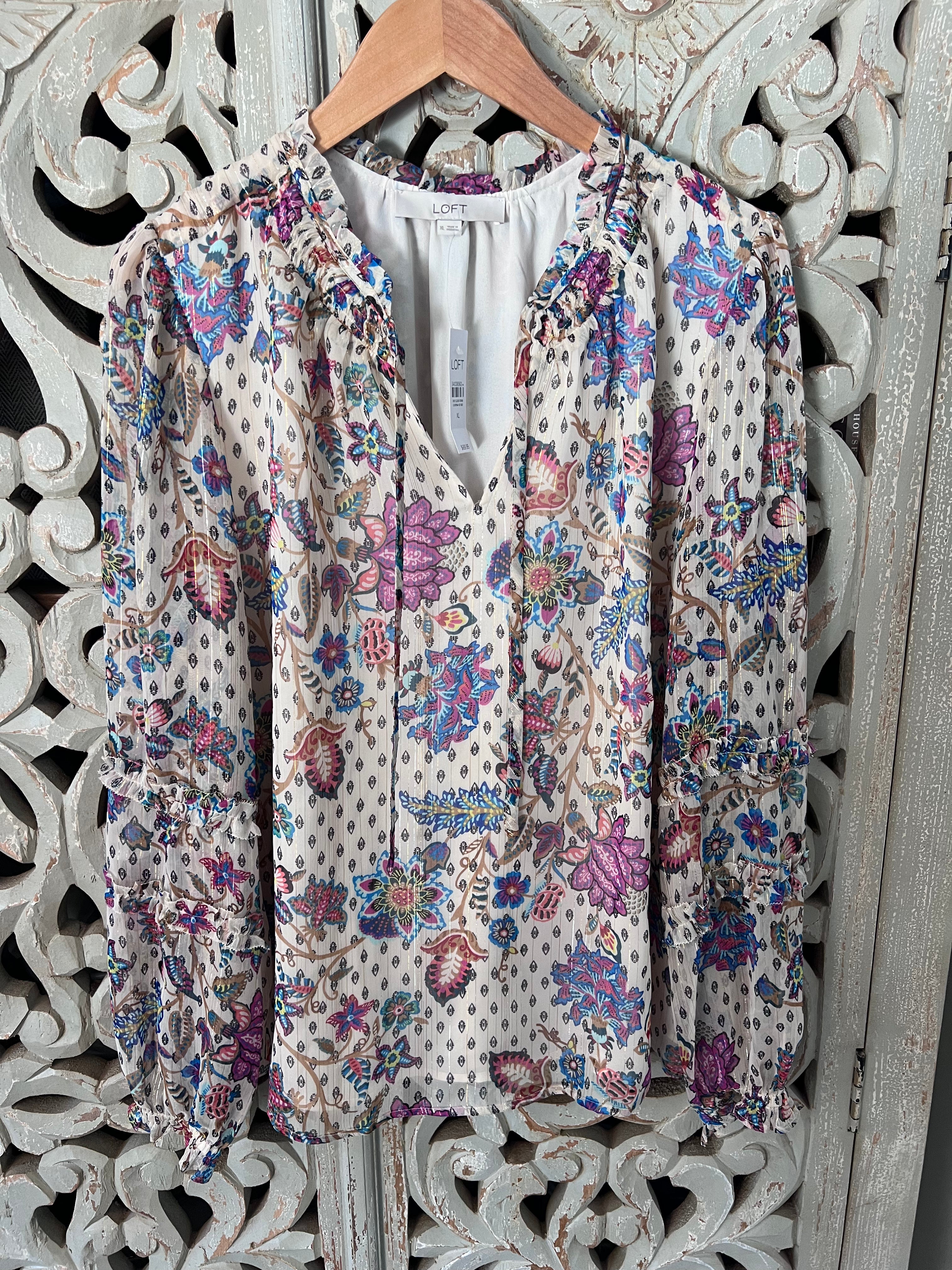 LOFT Paisley top NWT, Size XL (RESTYLE)