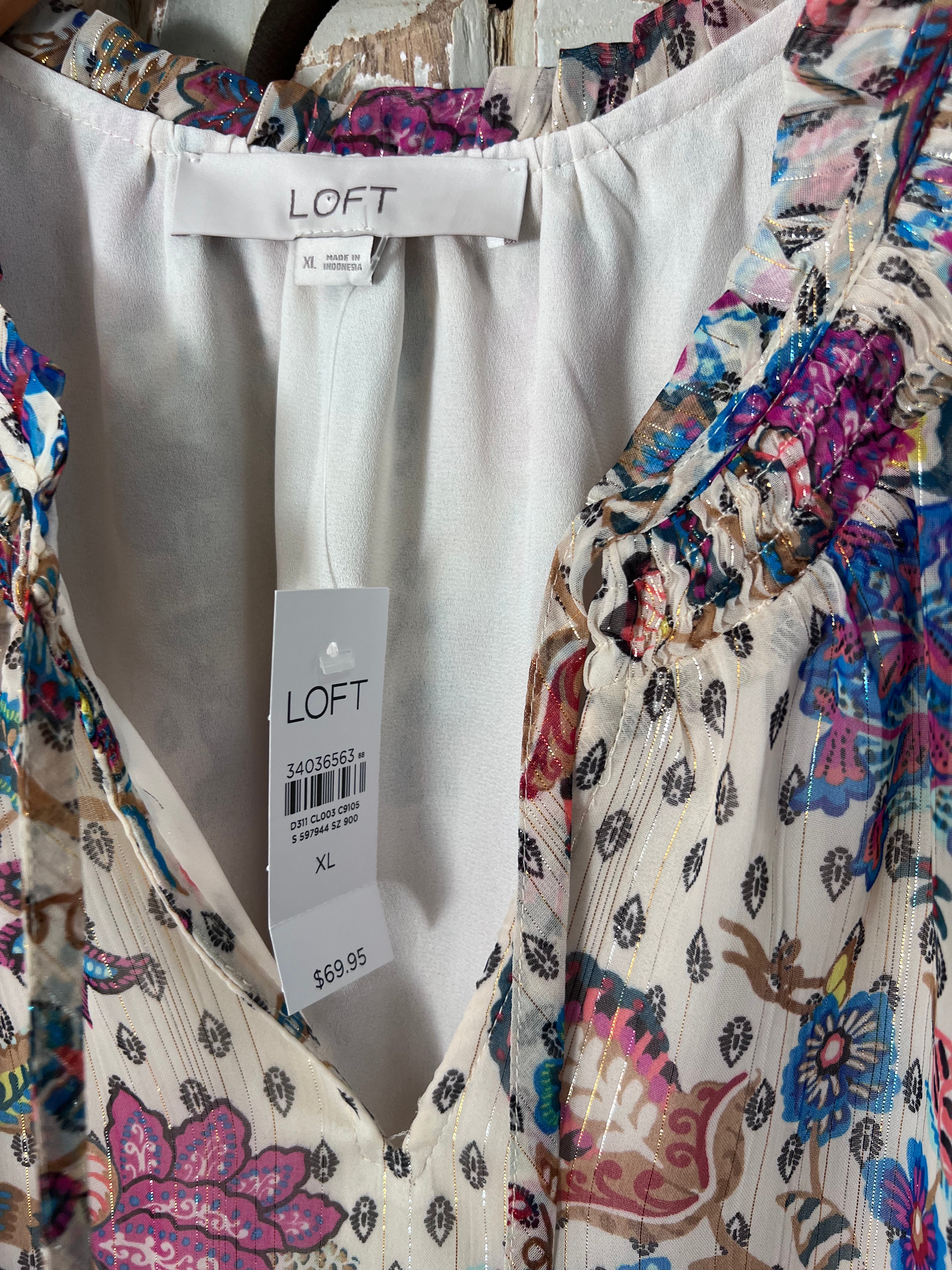 LOFT Paisley top NWT, Size XL (RESTYLE)