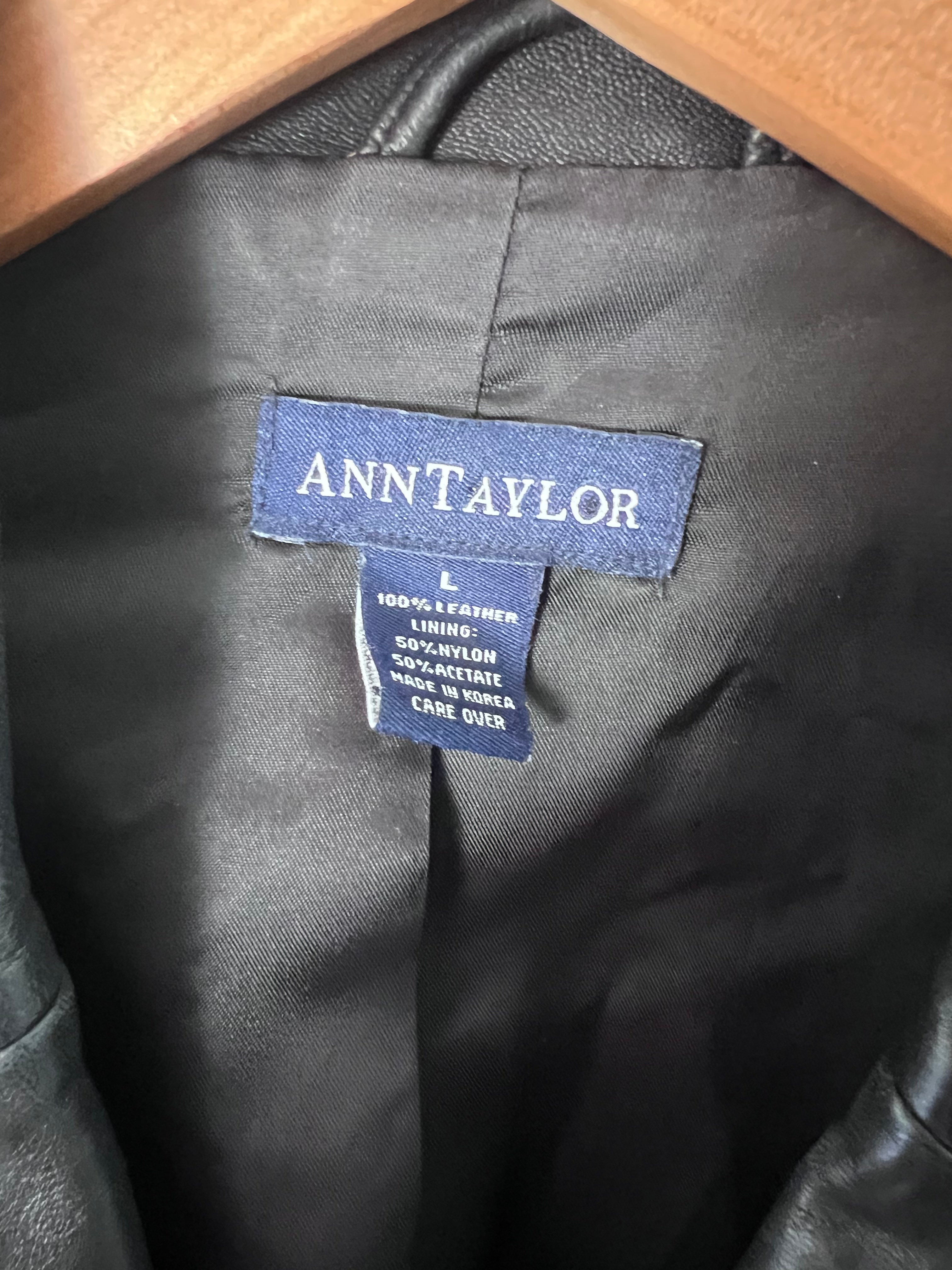 Ann Taylor Genuine Leather Jacket Size L (RESTYLE)