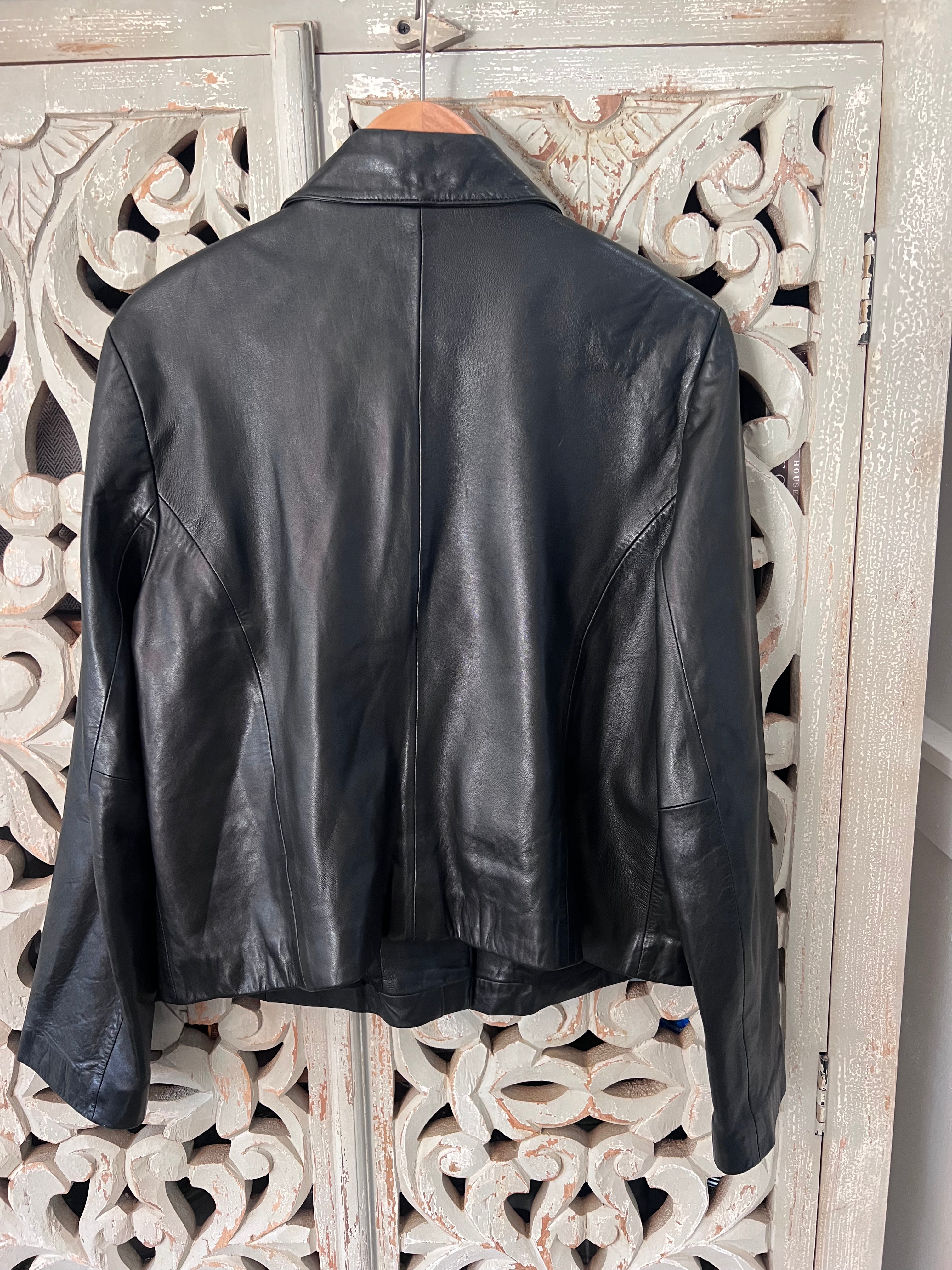 Ann Taylor Genuine Leather Jacket Size L (RESTYLE)