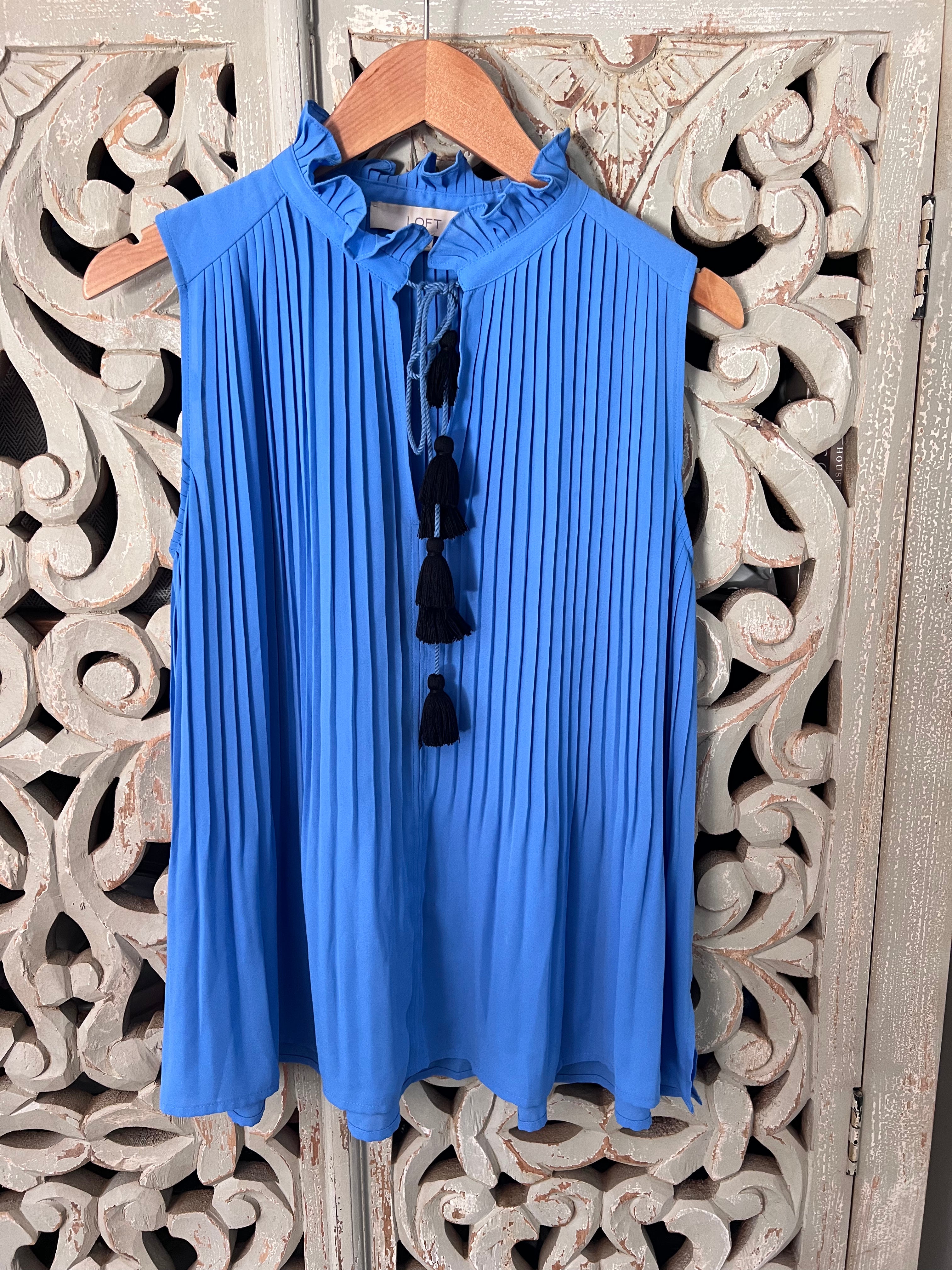 Bright Blue Tassel Top S (RESTYLE)