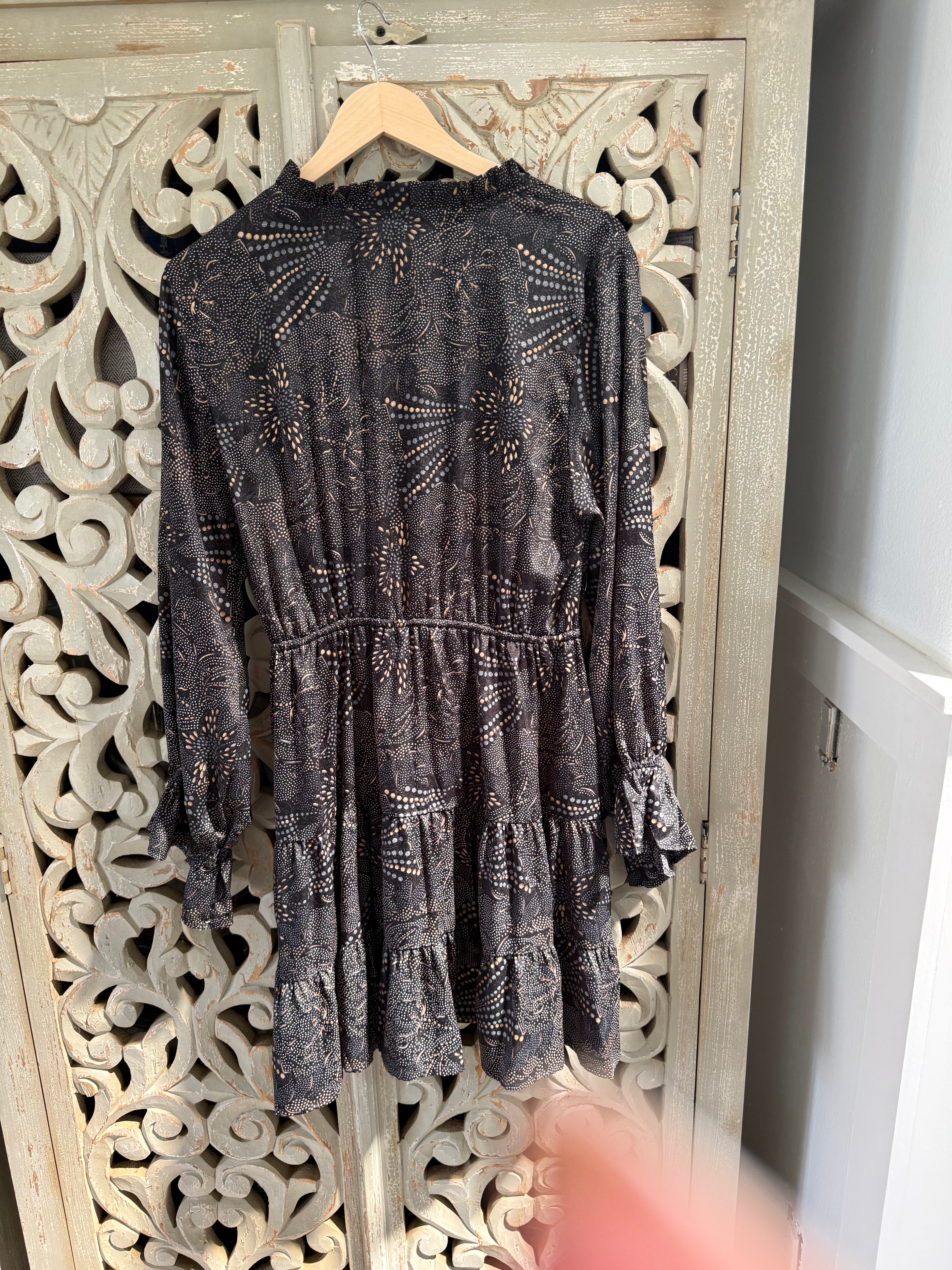 Long Sleeve Printed Dress Size S/M (RESTYLE)