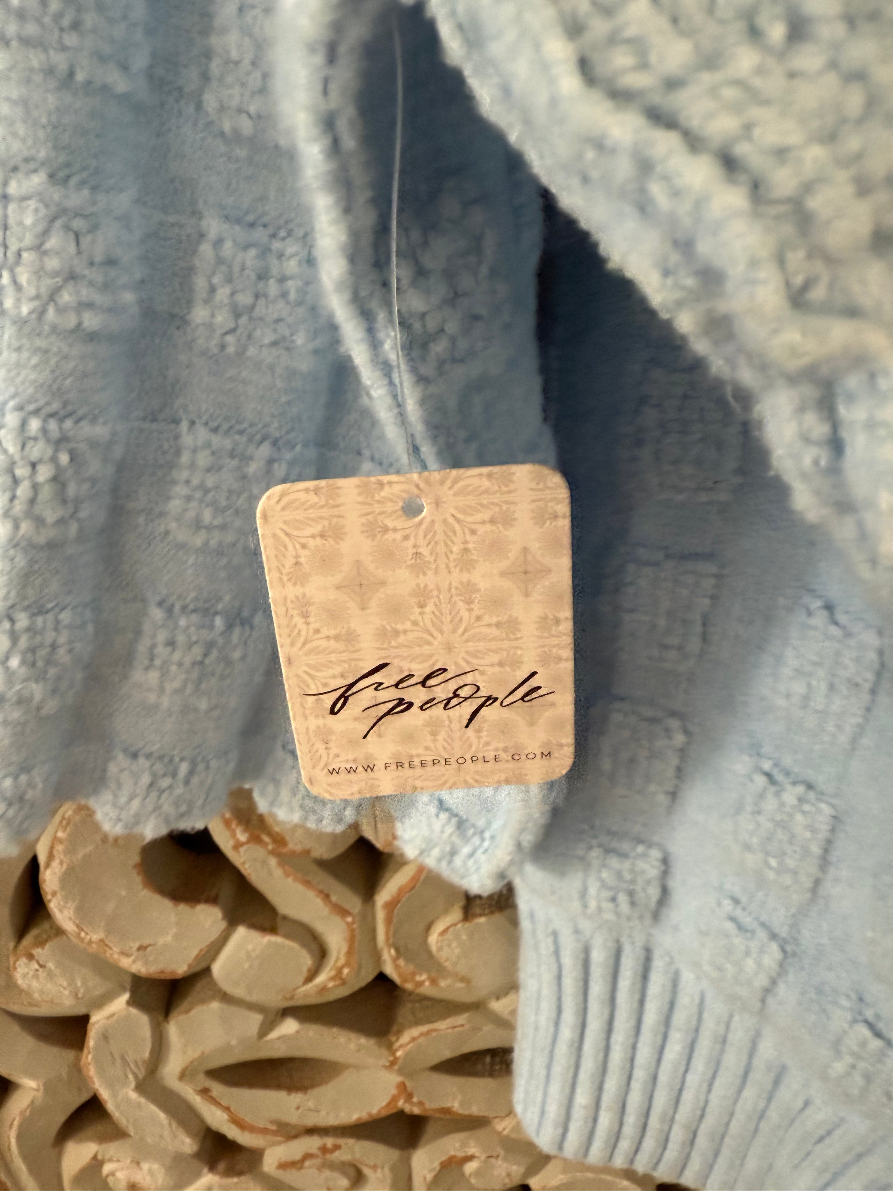 Free People Baby Blue Sweater Size S (RESTYLE)