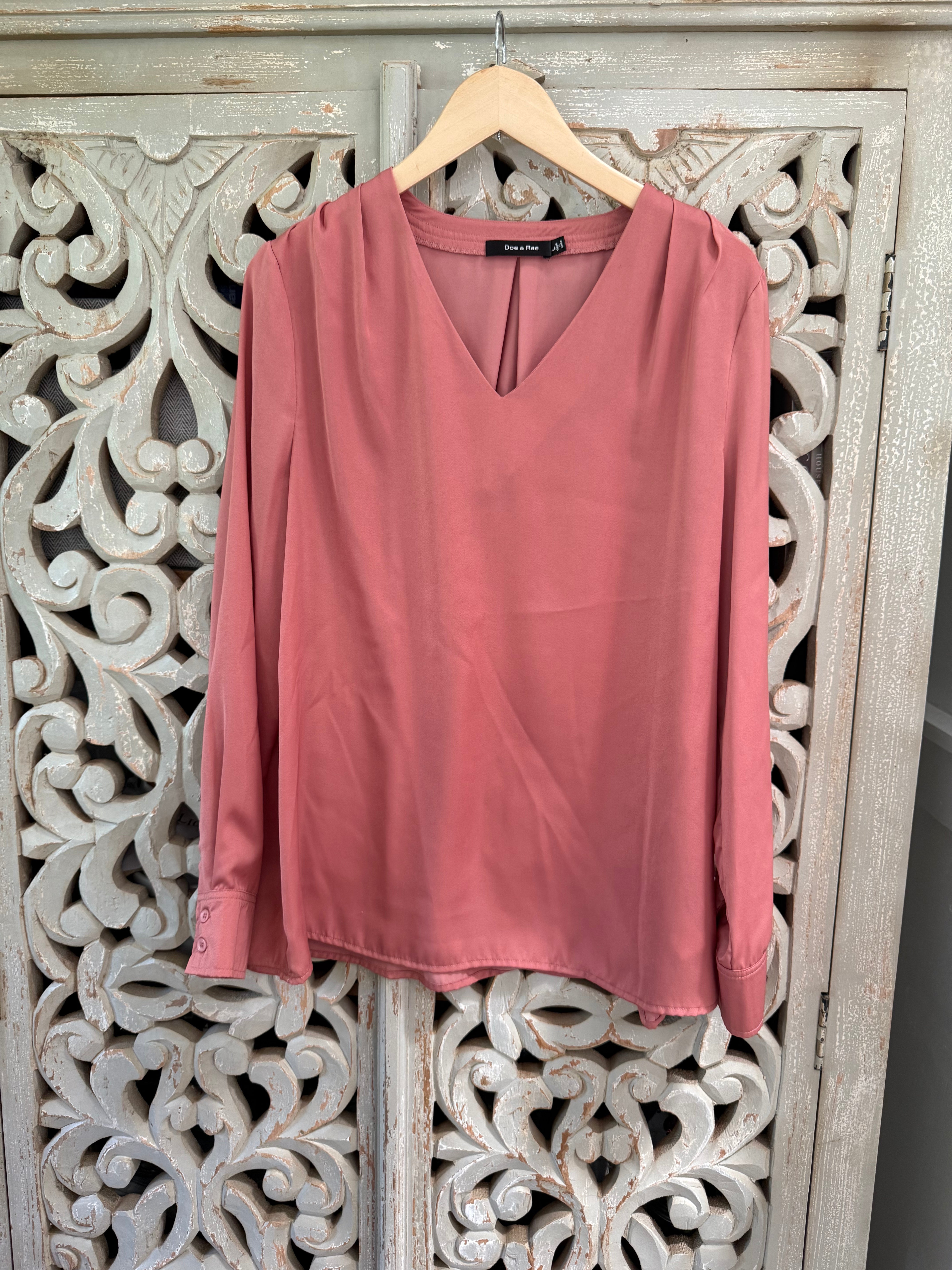 Light Coral Blouse Size L (RESTYLE)