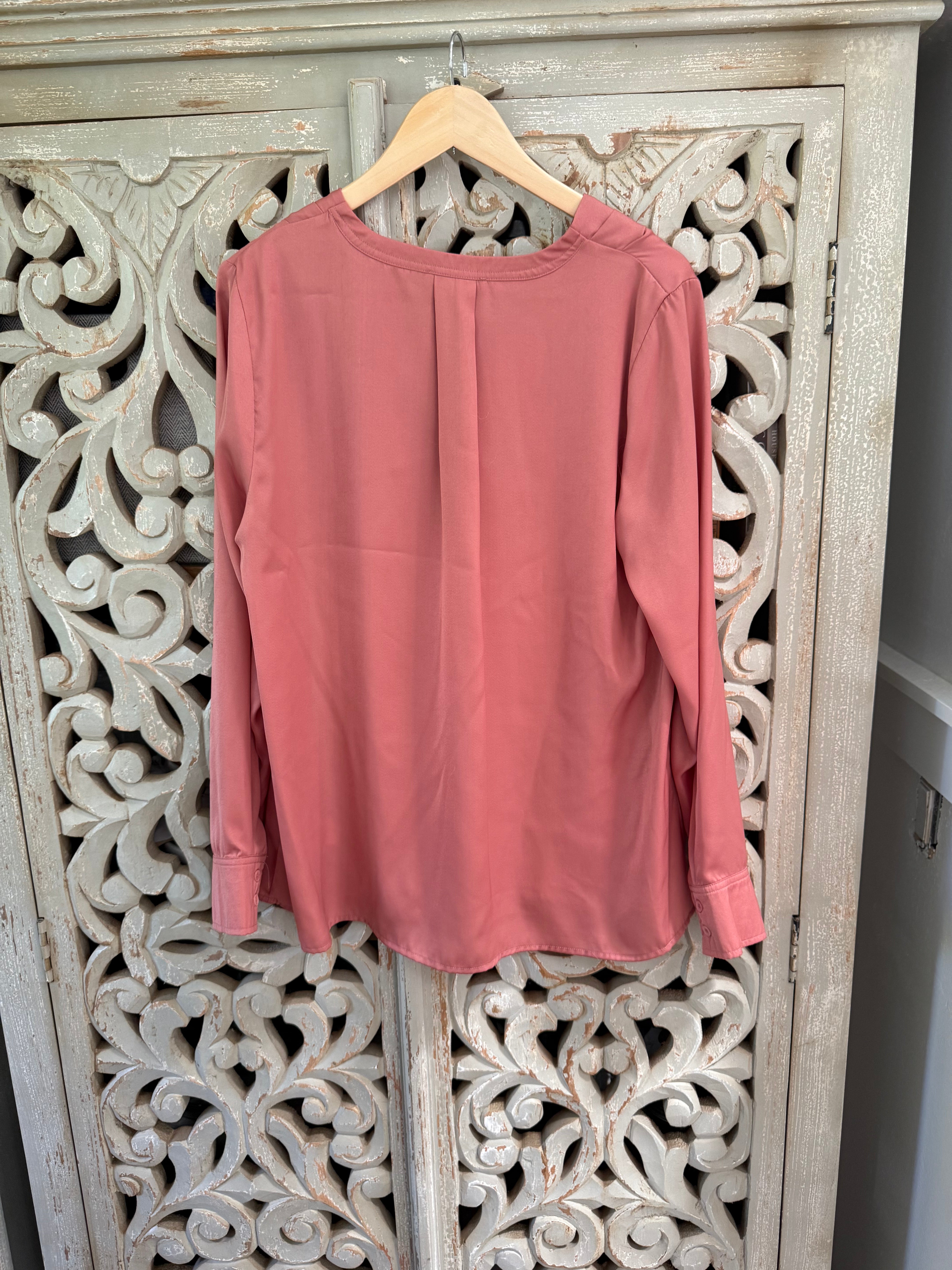 Light Coral Blouse Size L (RESTYLE)