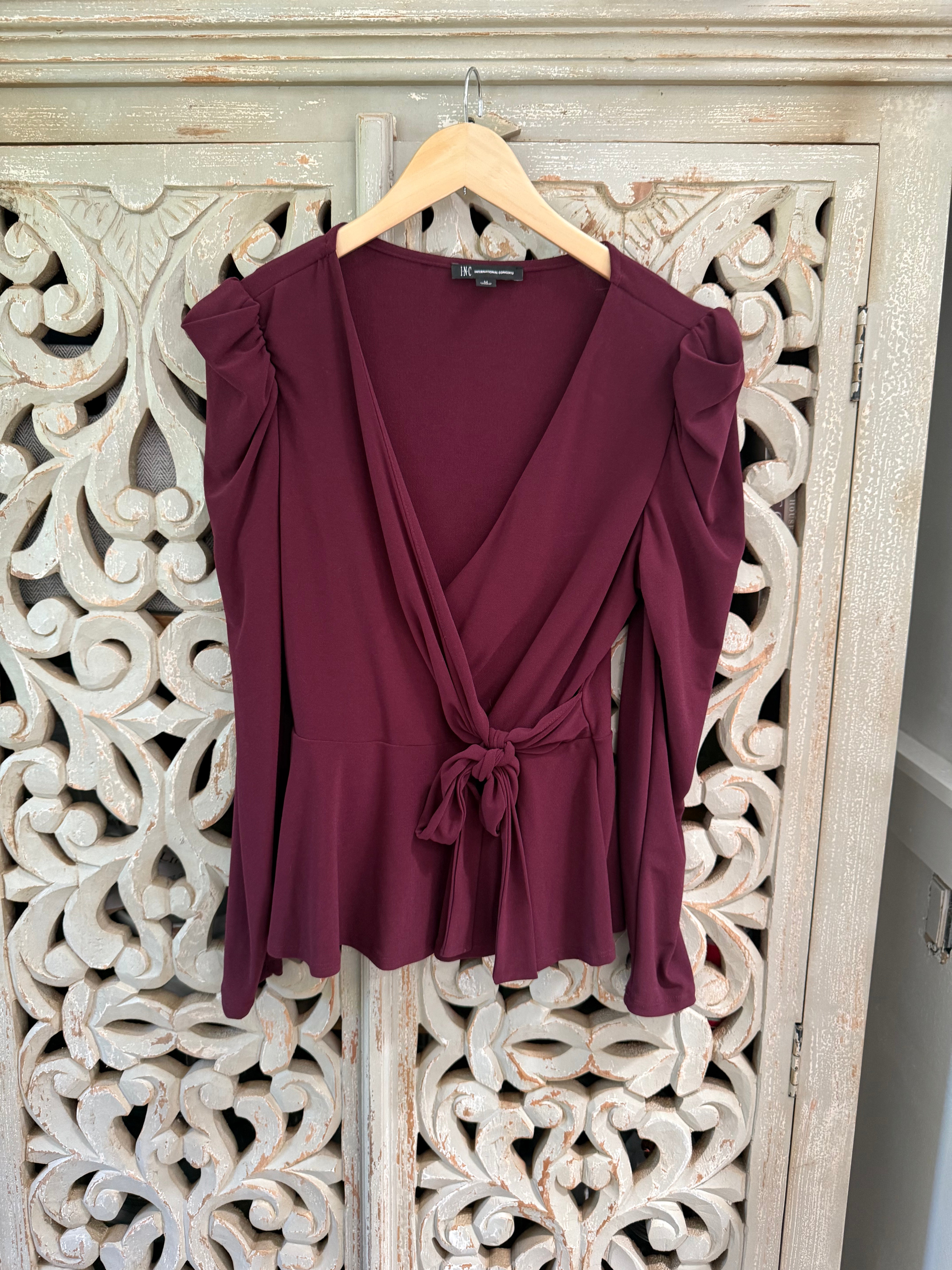 Maroon Blouse Size M (RESTYLE)