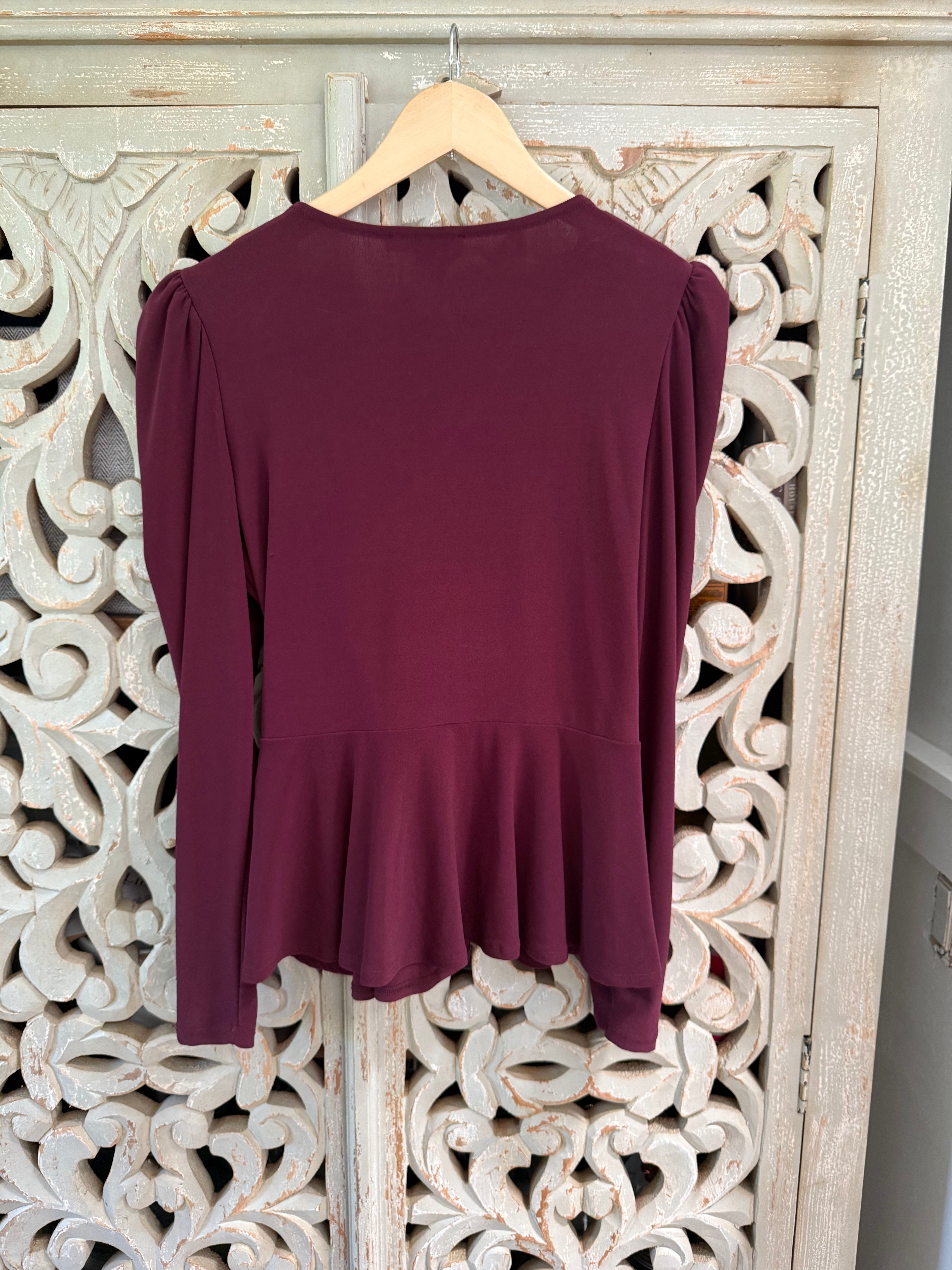 Maroon Blouse Size M (RESTYLE)