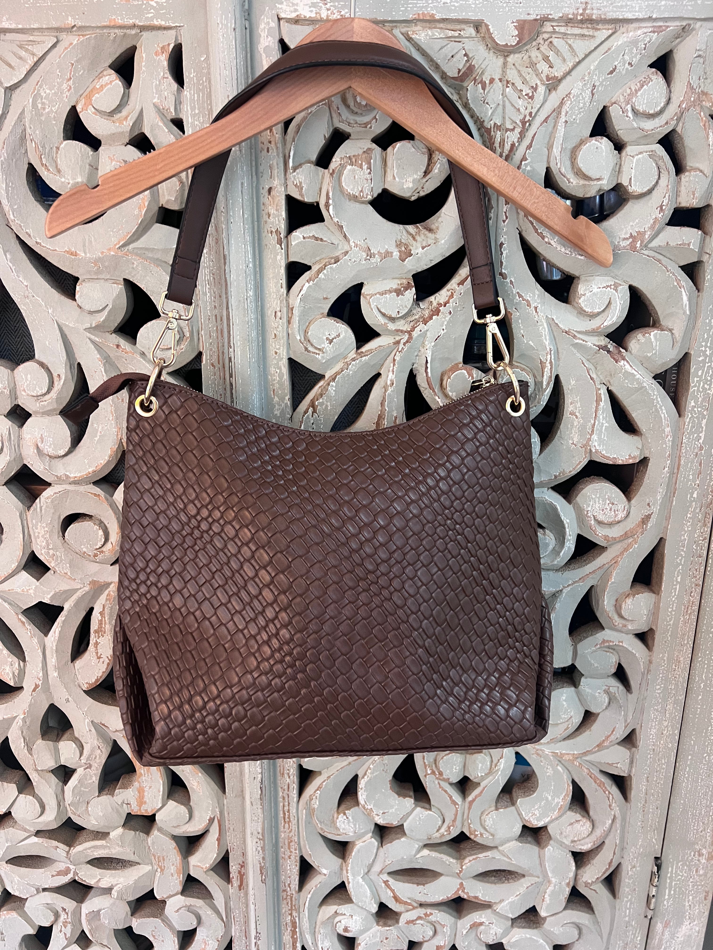 Chocolate Woven Handbag (RESTYLE)