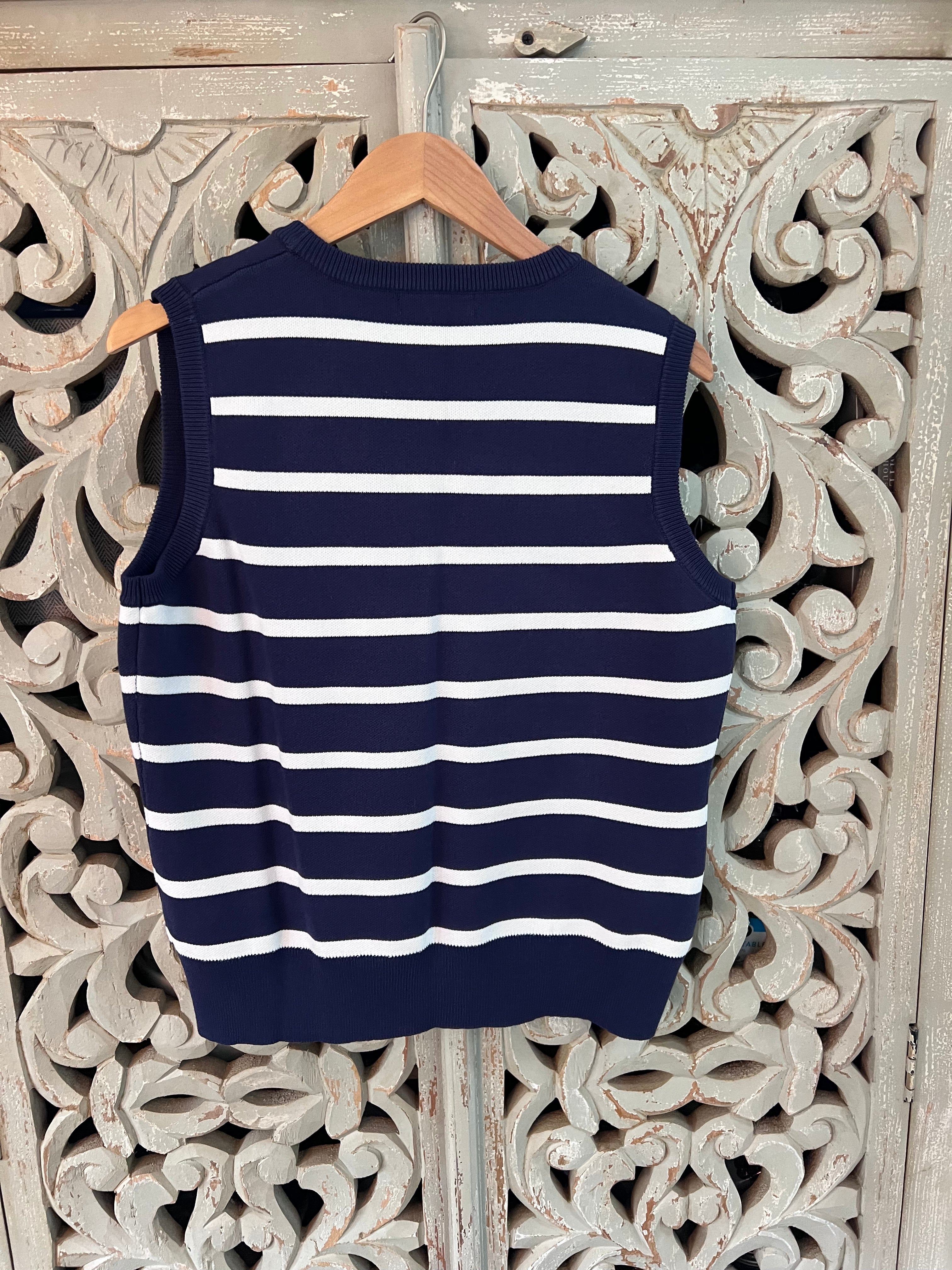 Nautical Striped Vest Size L (RESTYLE)