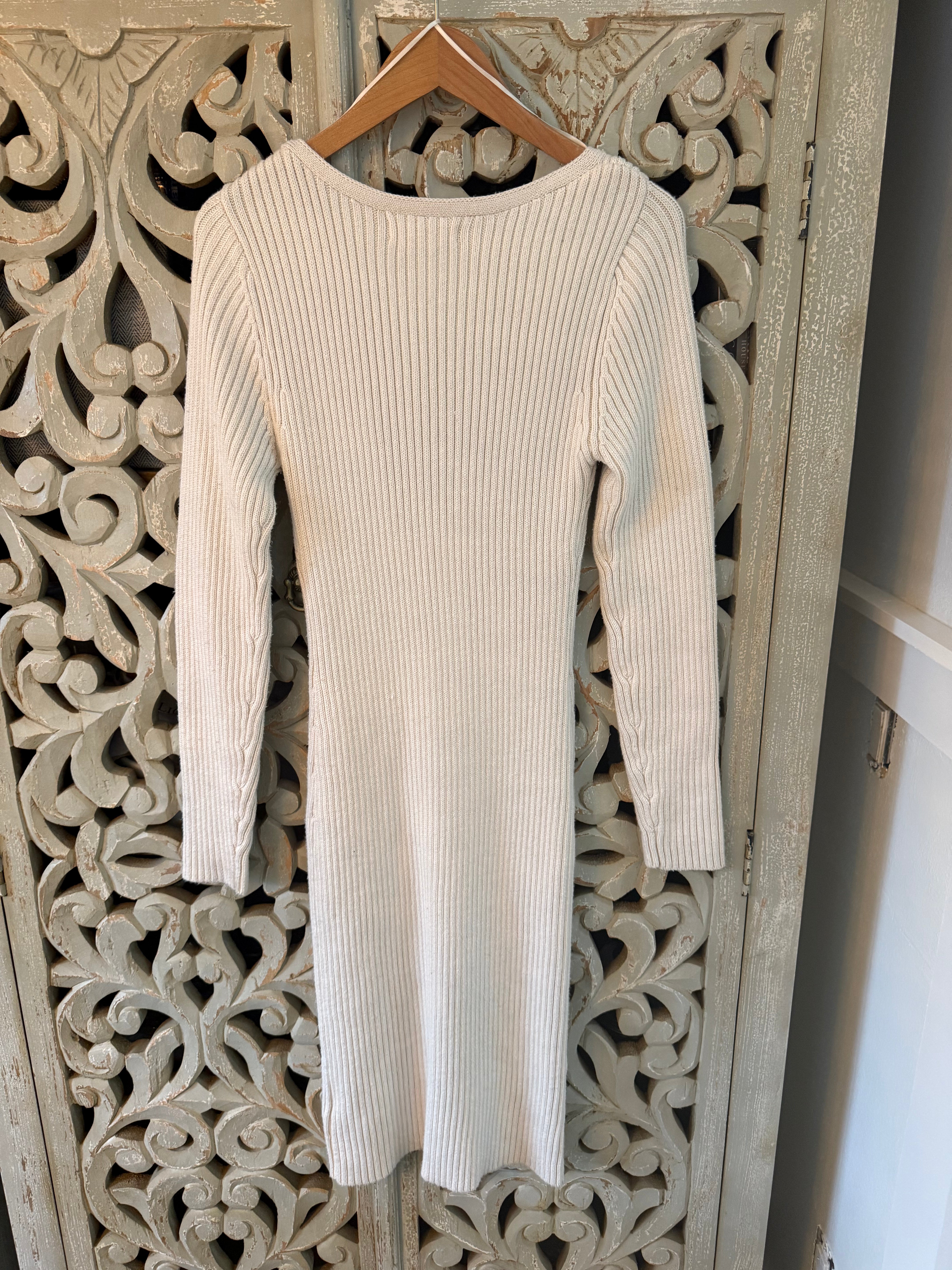 Off White Sweater Dress Size S (RESTYLE)