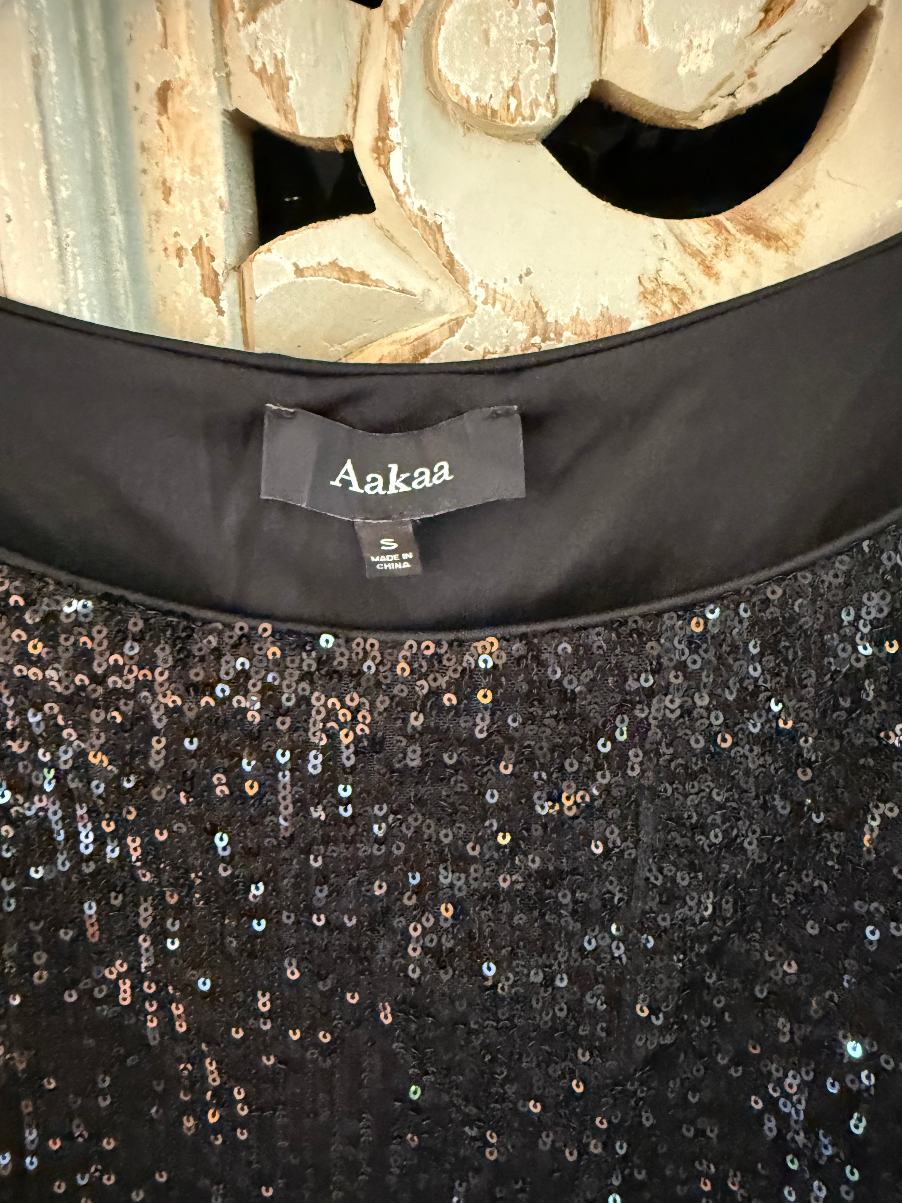 Black Sequin Top Size M (RESTYLE)