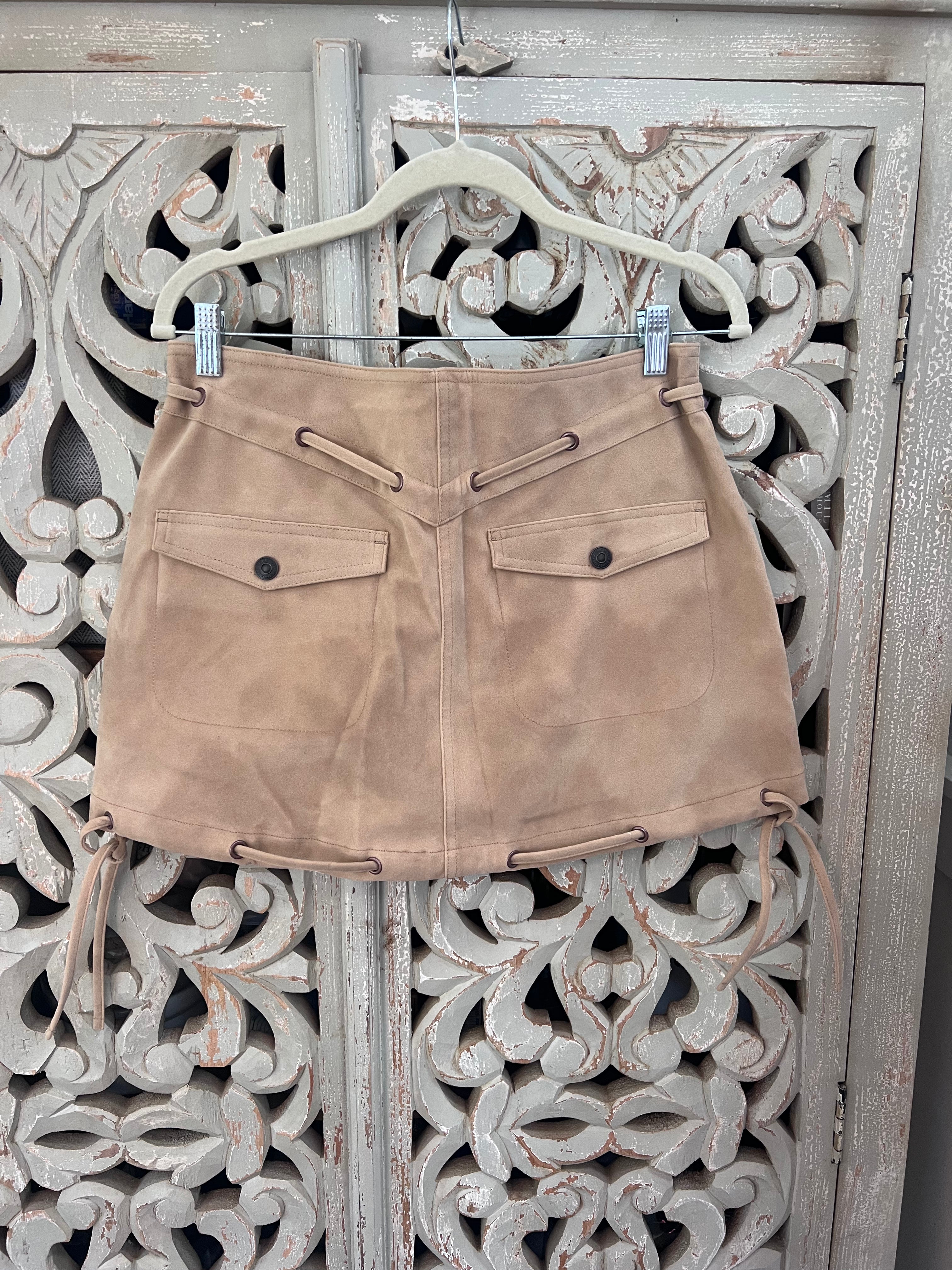 FREE PEOPLE Suede Skirt Size 8 (RESTYLE)