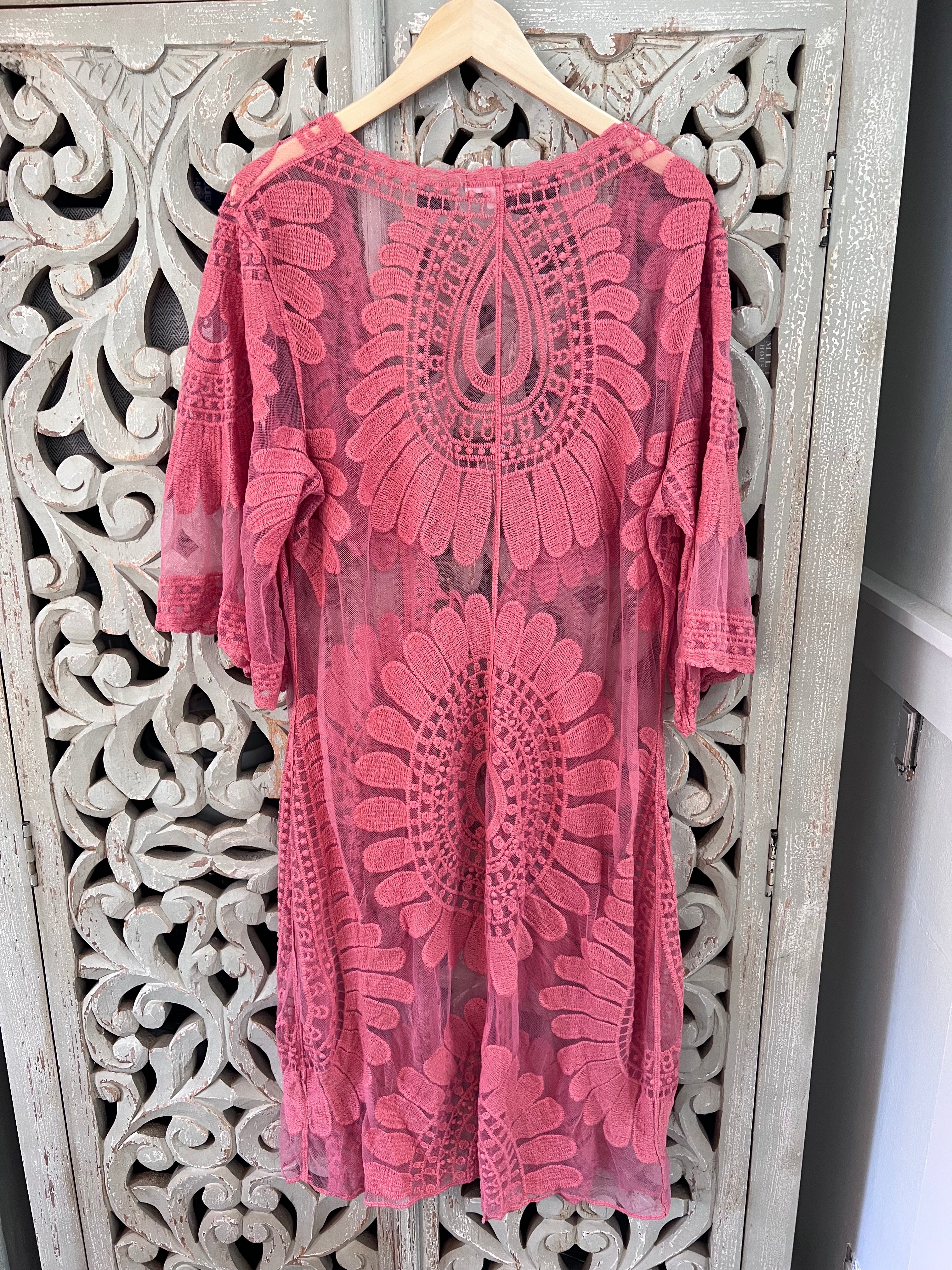 Vibrant Lace Kimono/Cardigan Size L (RESTYLE)