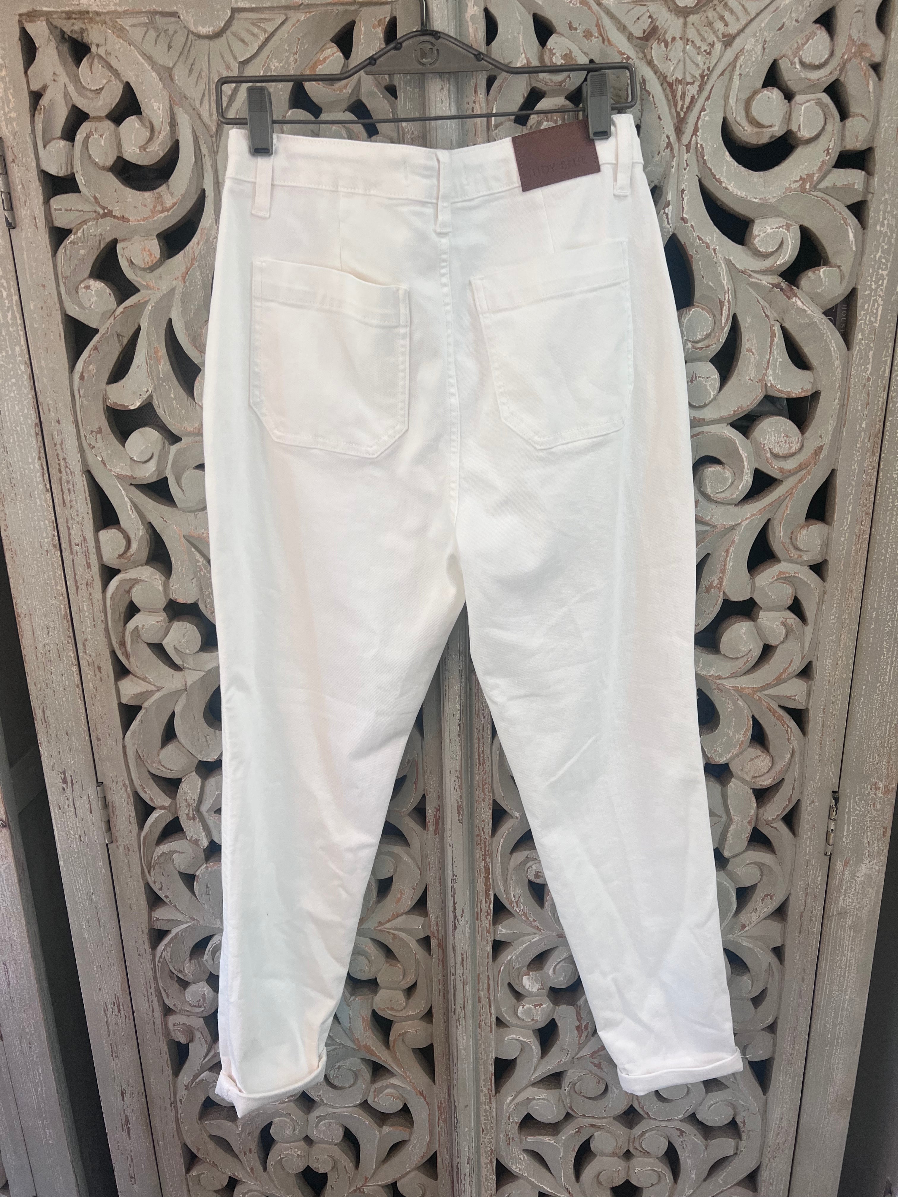 Judy Blue White Jeans Size 7/28 (RESTYLE)