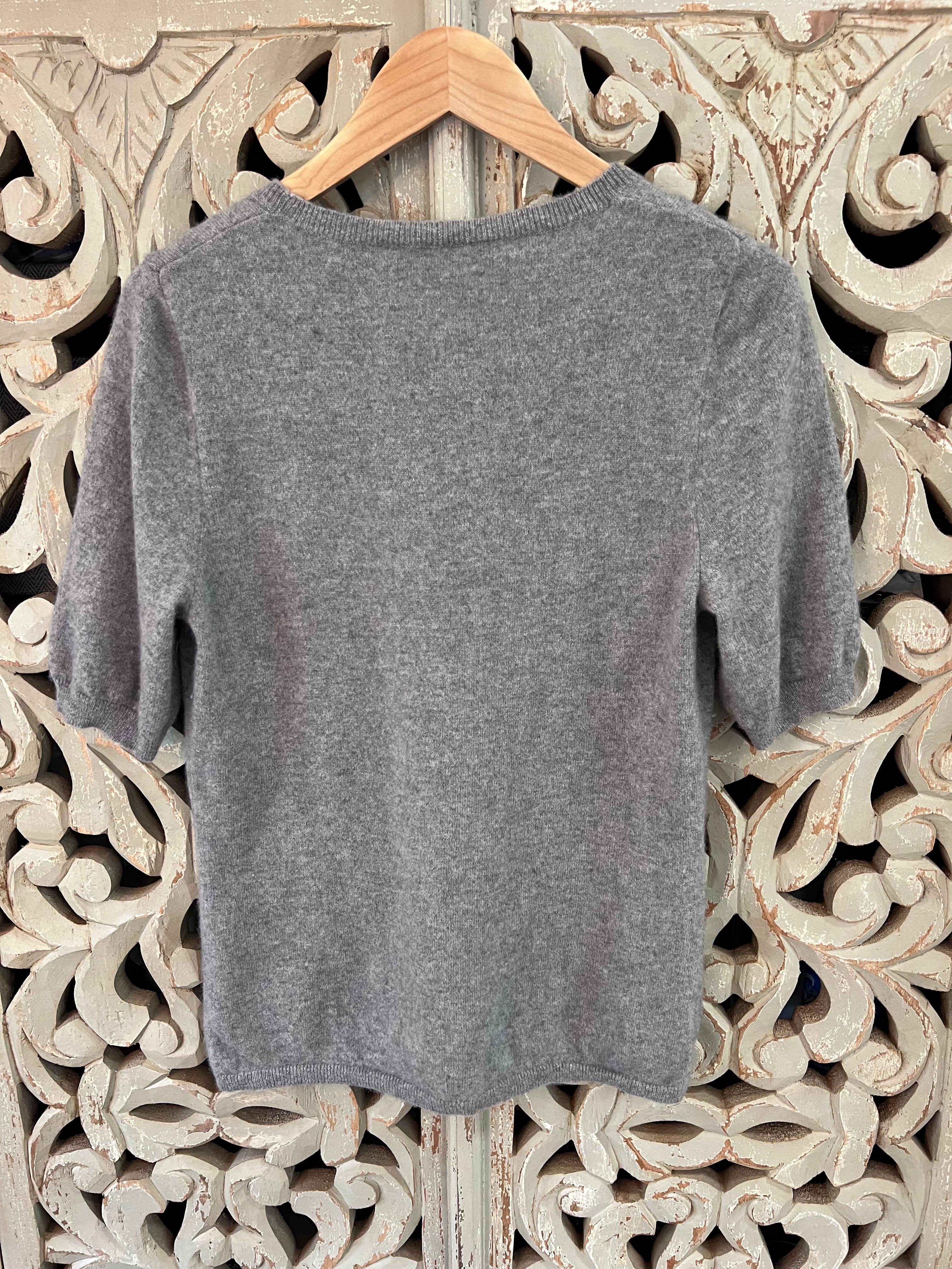 Gray Embellished Sweater 100% Cashmere M (RESTYLE)