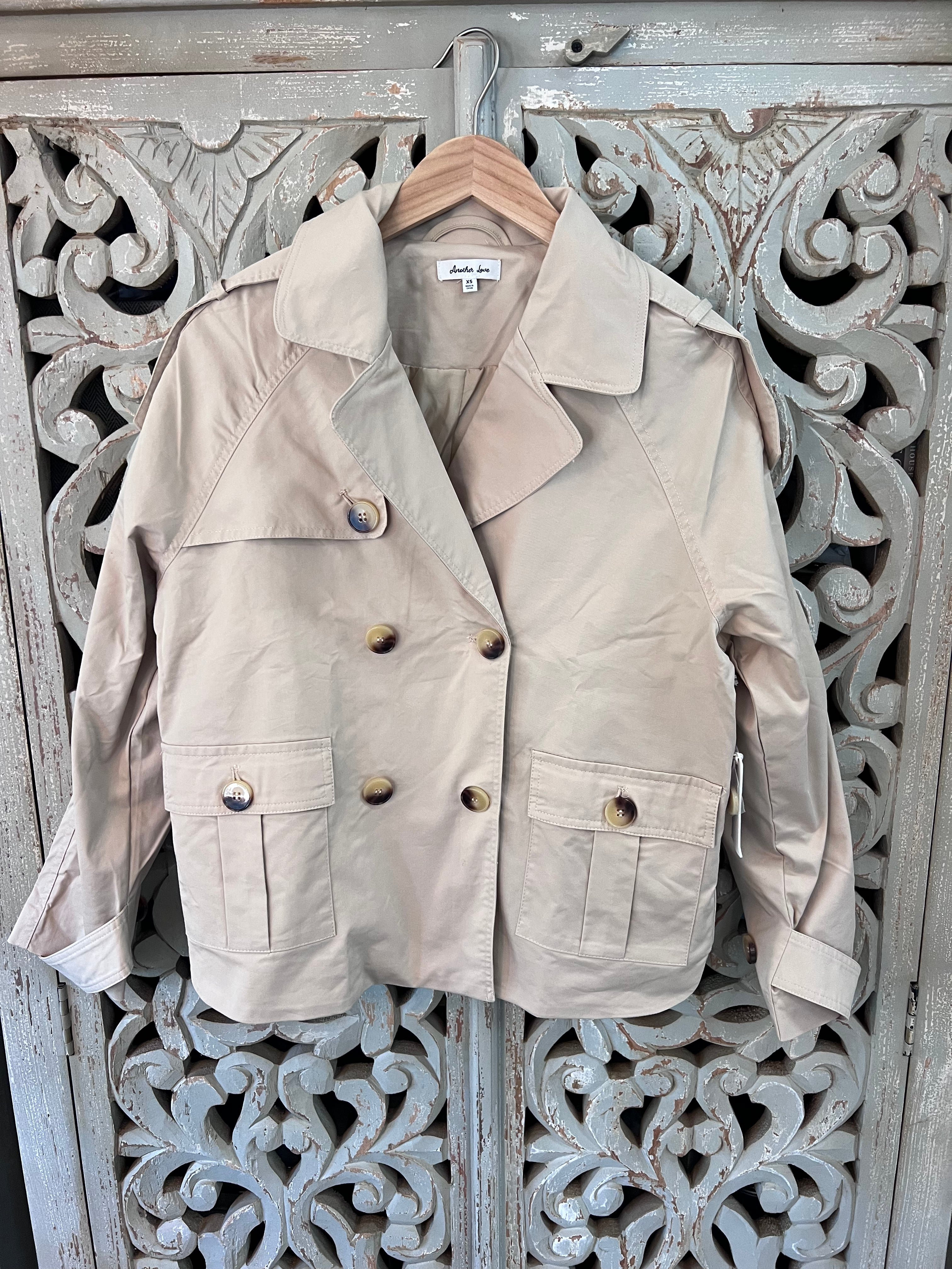 Khaki Trench Jacket NWT Size XS/S (RESTYLE)