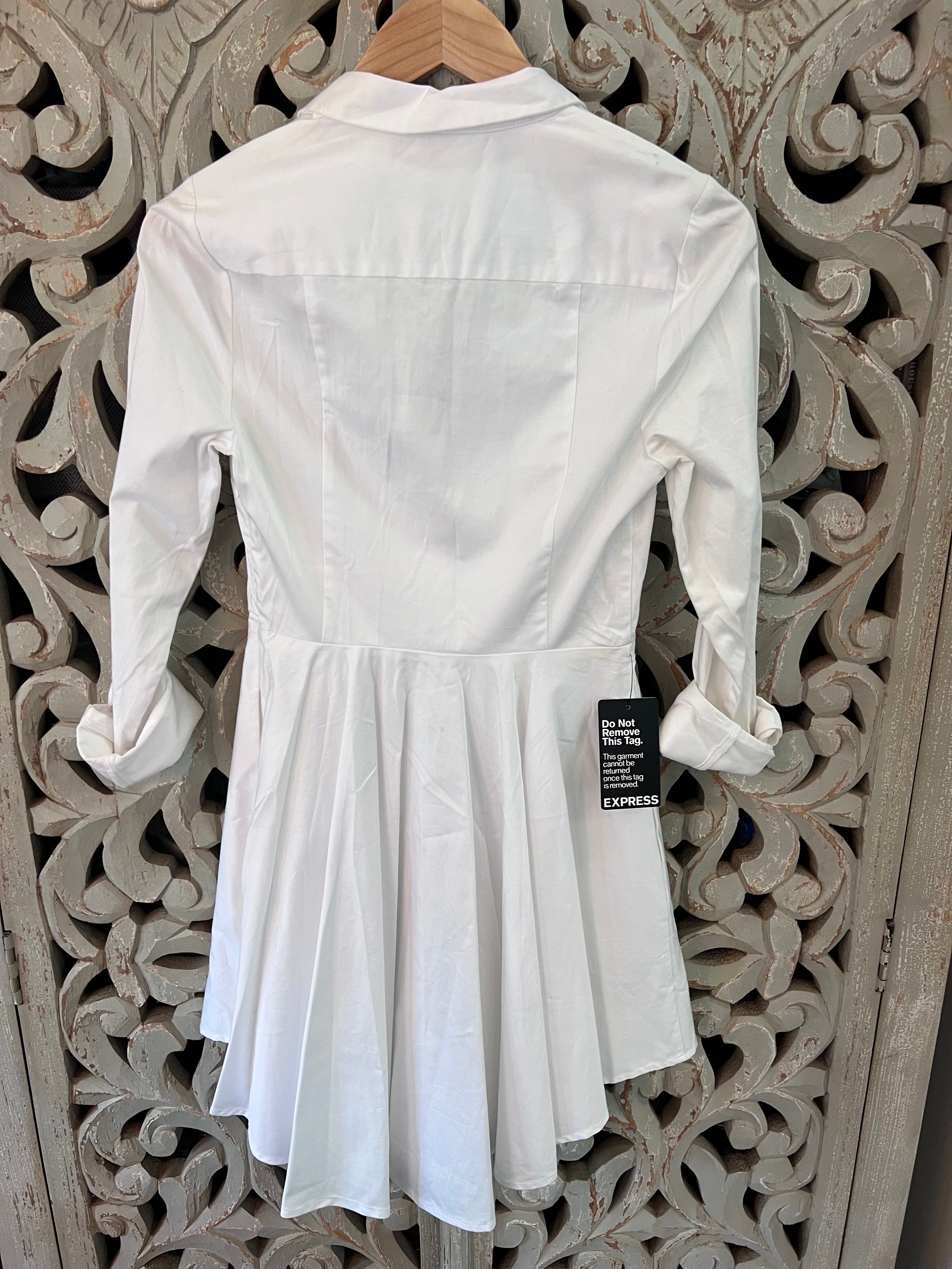 EXPRESS White Dress Size 2 (RESTYLE)