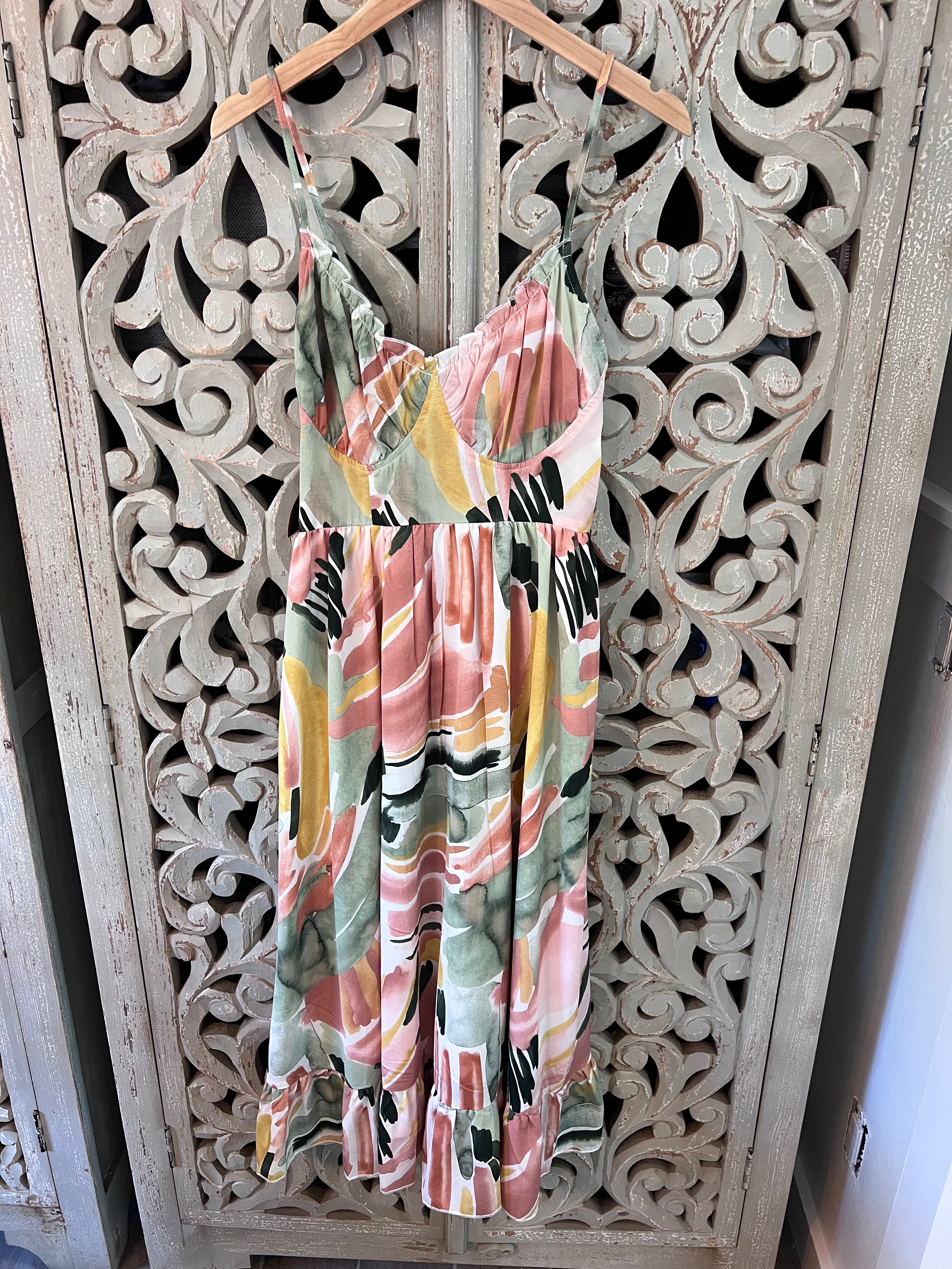 Printed Maxi Dress S (RESTYLE)