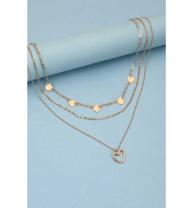 Heart Charm Layered Necklace