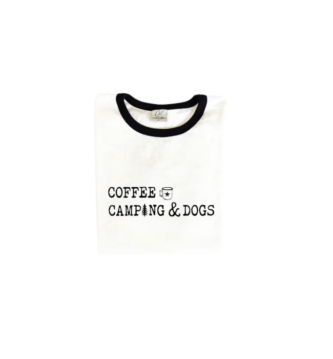 Coffee, Camping and Dogs Graphic Tee