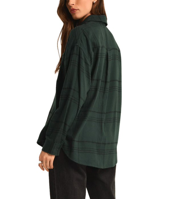 RIVER PLAID BUTTON UP in GREEN