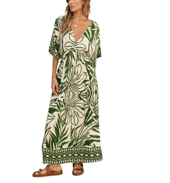 Take Me Away Double Plunge Maxi Dress