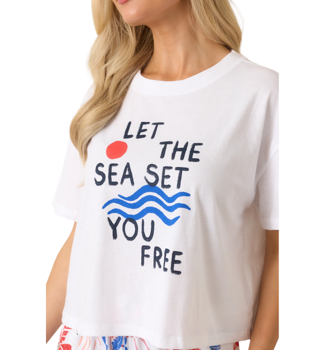 [Z SUPPLY] Vintage White Multi Cotton Sea Tee