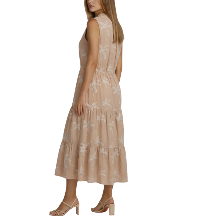 Kenza Embroidered Midi Dress