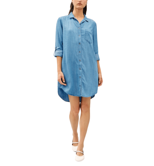 Krissy Chambray Denim Shirt Dress