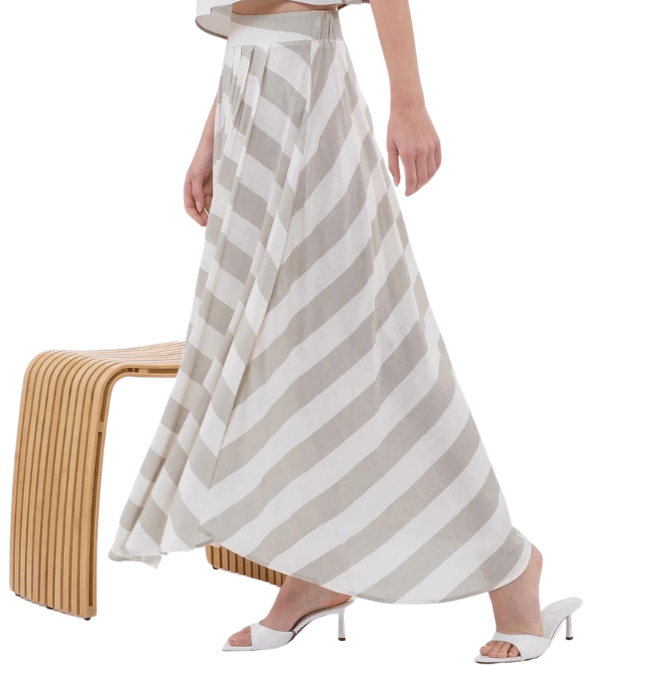 Khloe Striped Midi Skirt