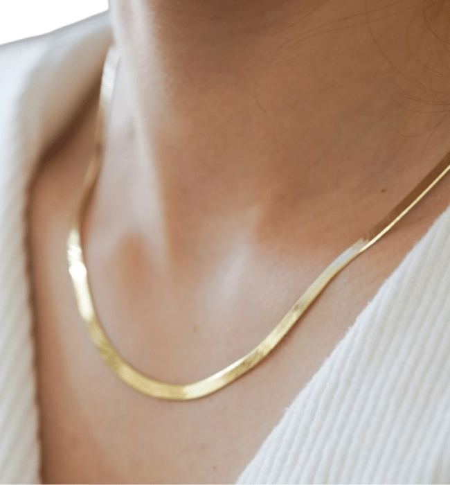 Nora 18K Gold Herringbone Necklace