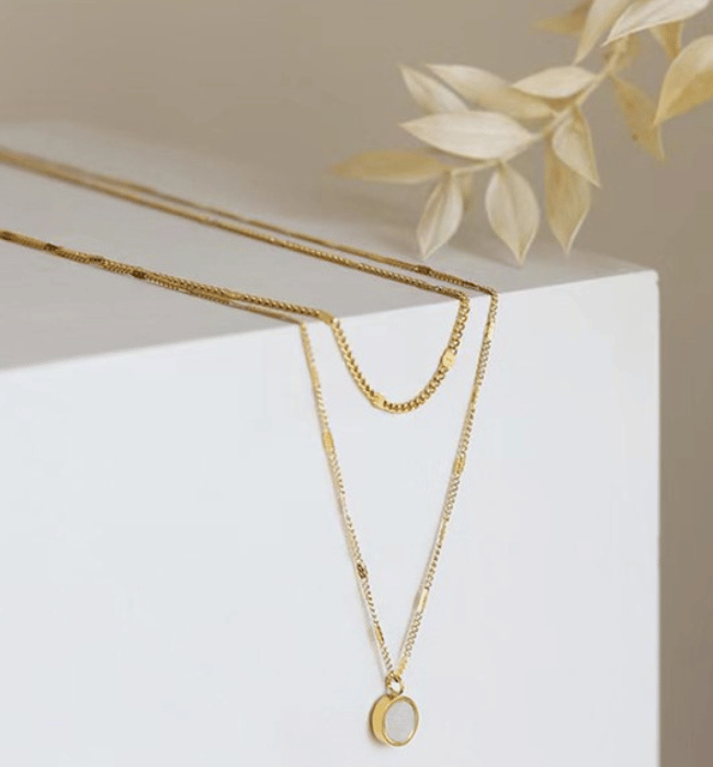 Whitney Dainty Layered 18K Non-Tarnish Stainless Steel Chain Necklace