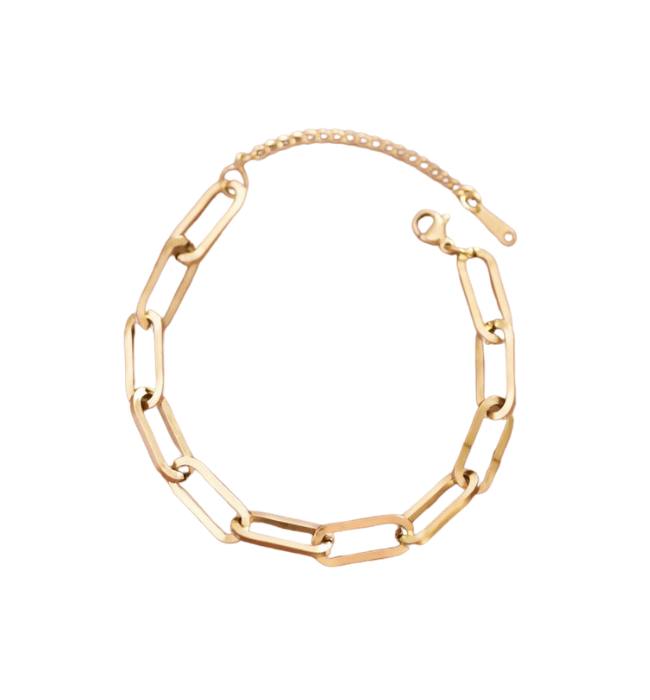 Gold Link 18K Non-Tarnish Stainless Steel Chain Bracelet