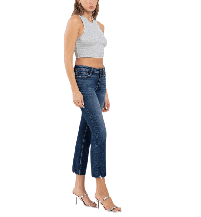 Alba Mid Rise Cropped Boot Cut Jeans