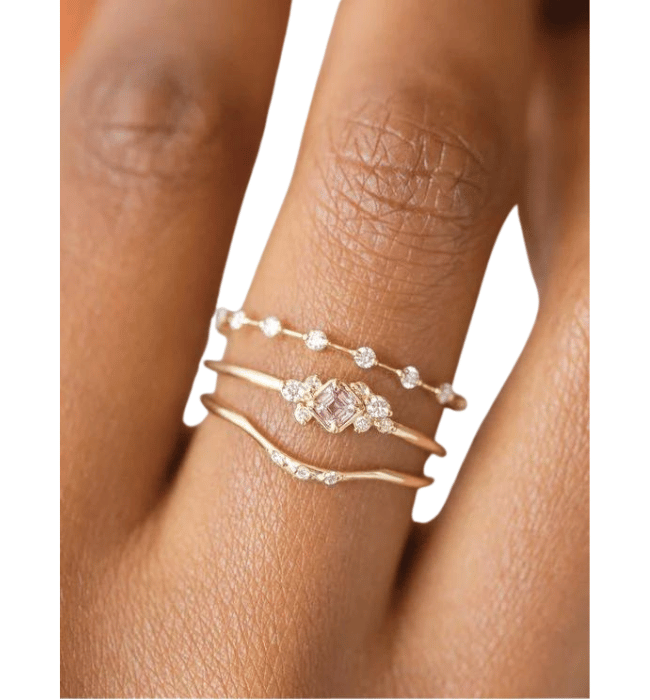 Dainty Diamond Stack of Rings