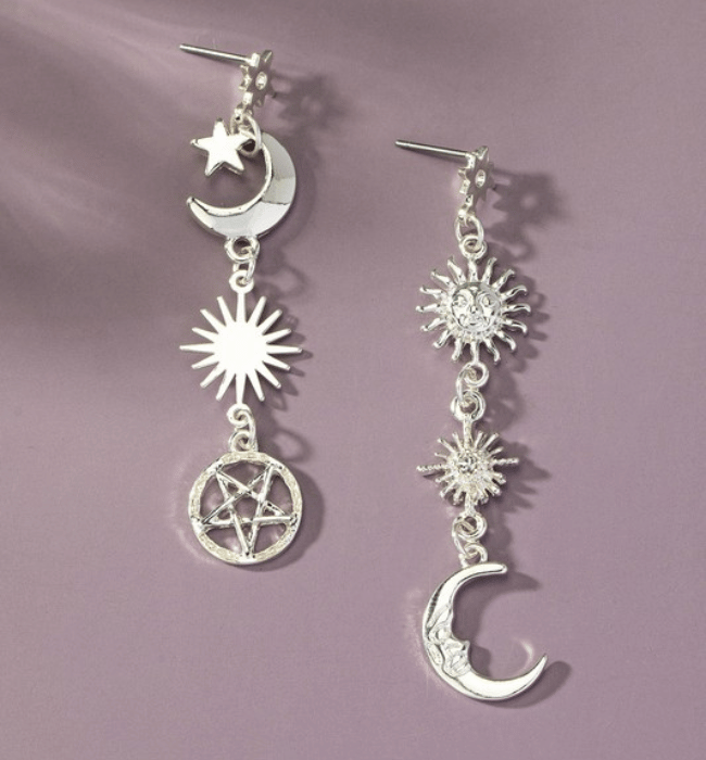 Sun Moon Star Drop Earrings