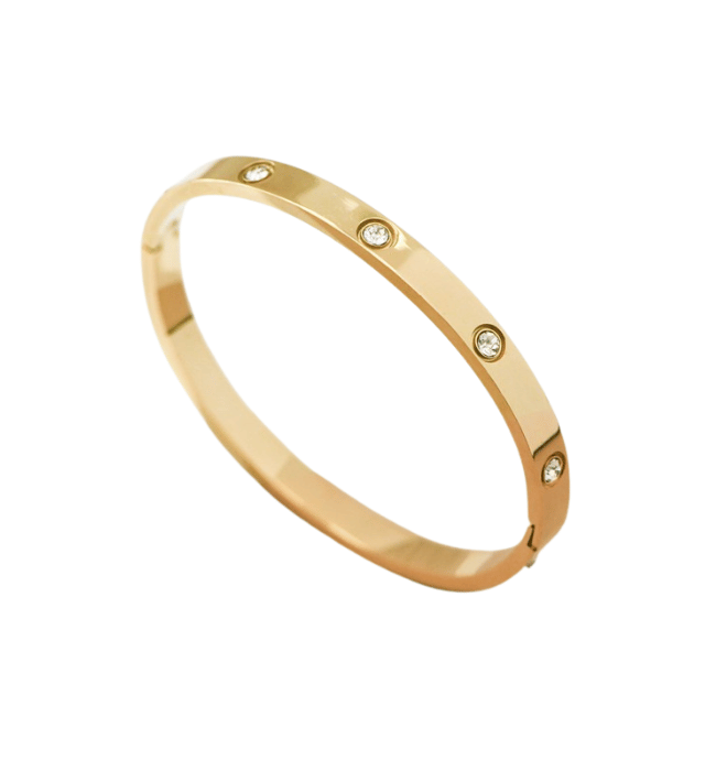 Gold Plated Stone Bracelet Bangle