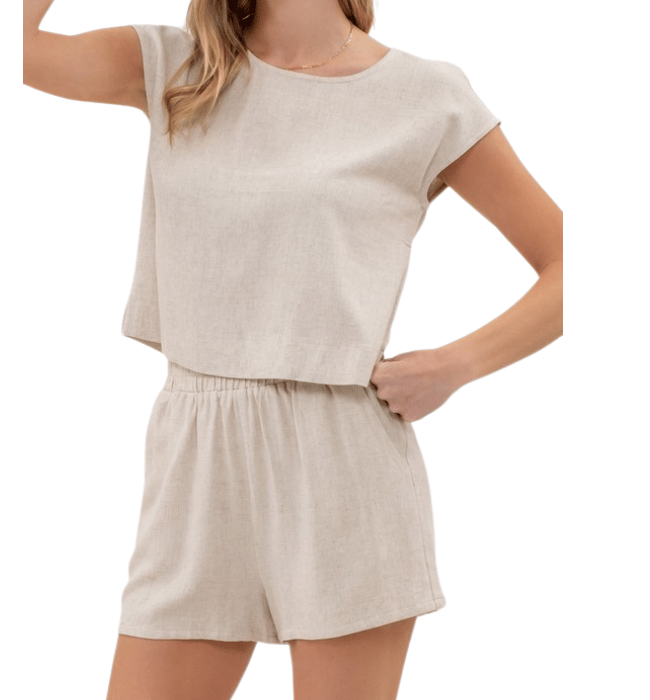 Sophie Linen Paper Bag Shorts