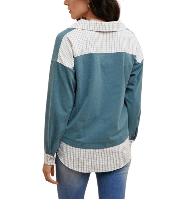 Misty Teal Layered Top