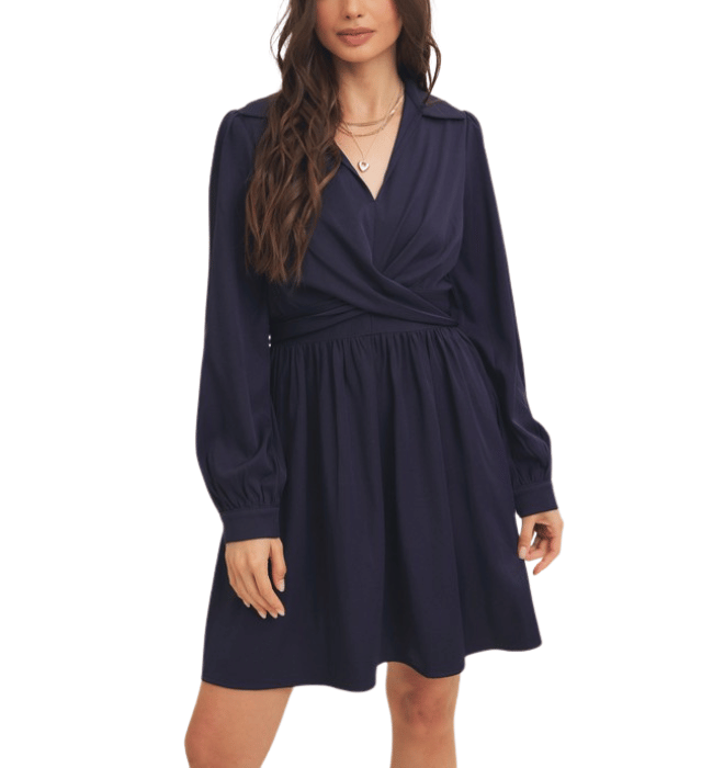 Abigail Navy Wrap Dress