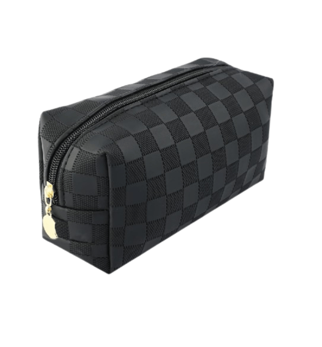 Checkered Monogram Cosmetic Makeup Pouch