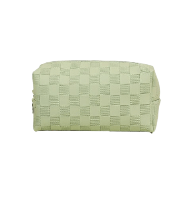 Checkered Monogram Cosmetic Makeup Pouch