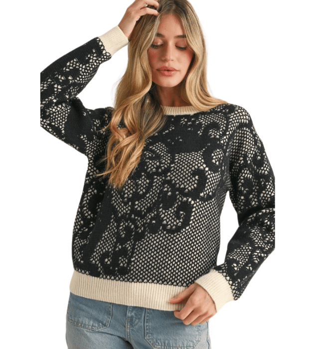 Hilcrest Lace Overlay Sweater