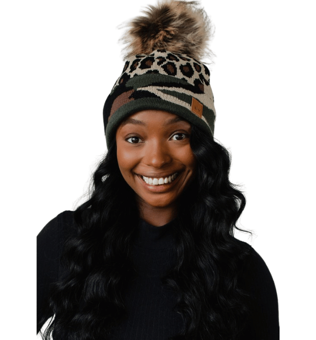 Leopard + Camo Pom Hat