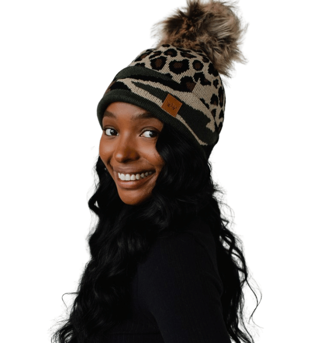 Leopard + Camo Pom Hat