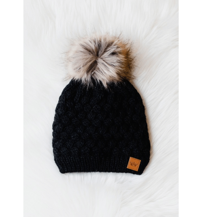 Black Knit Pom Hat