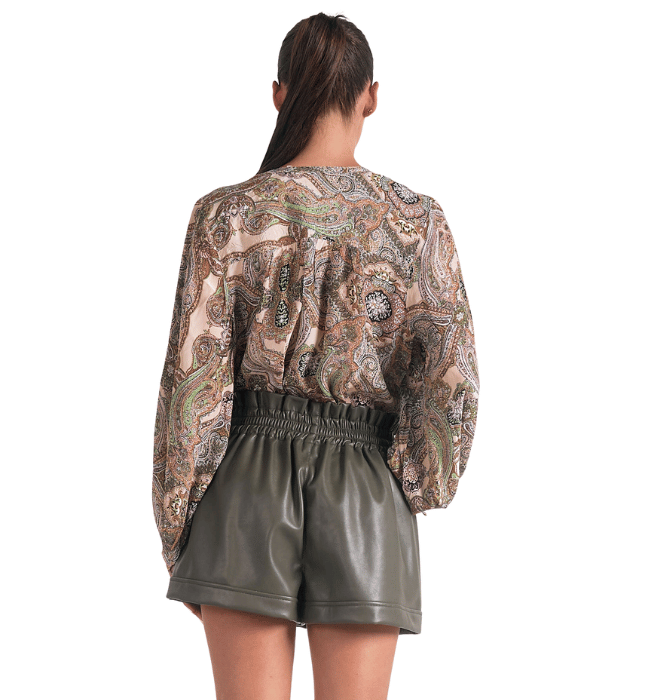 Elan Beige Paisley Blouse